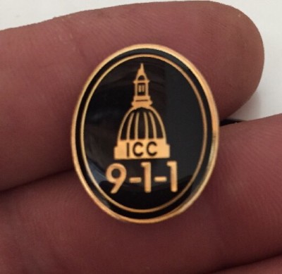 Vintage 911 Oval Lapel Pin Junk Drawer Find 
