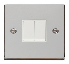 Click Deco Polished Chrome 2 Gang 2 Way Switch - VPCH012WH
