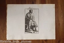 ✒ ENGRAVING 18th Dominique Magnan - The Seneca Philosopher
