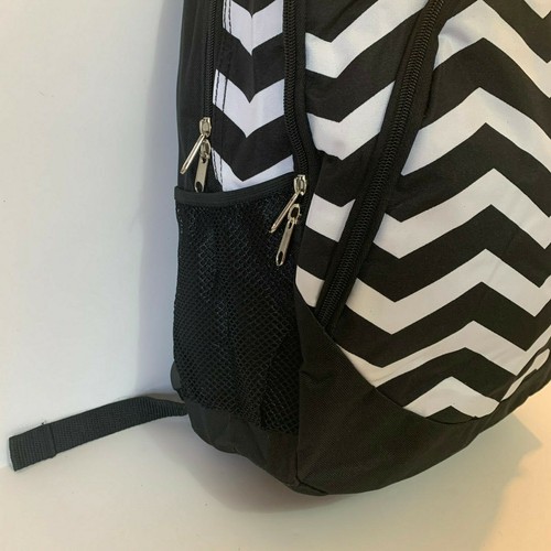 Monogrammable Laptop Tablet Backpack Padded Bag Black Chevron Pink Green Blue - Afbeelding 11 van 23