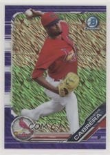 2019 Bowman Chrome Prospects Purple Shimmer Refractor Genesis Cabrera uk2