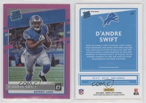2020 Panini Donruss Optic Rated Rookies Pink Prizm D'Andre Swift #159 Rookie RC