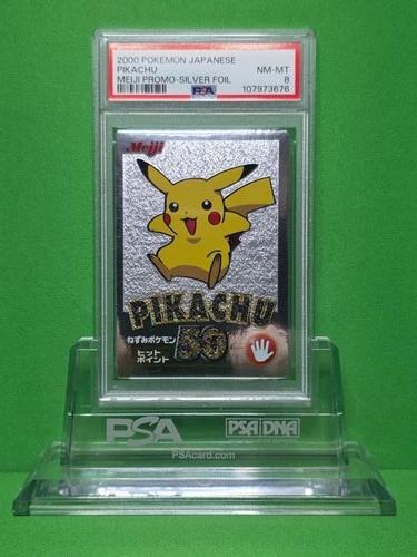 POKEMON 2000 MEIJI PROMO JAPANESE PIKACHU SILVER FOIL PSA 8