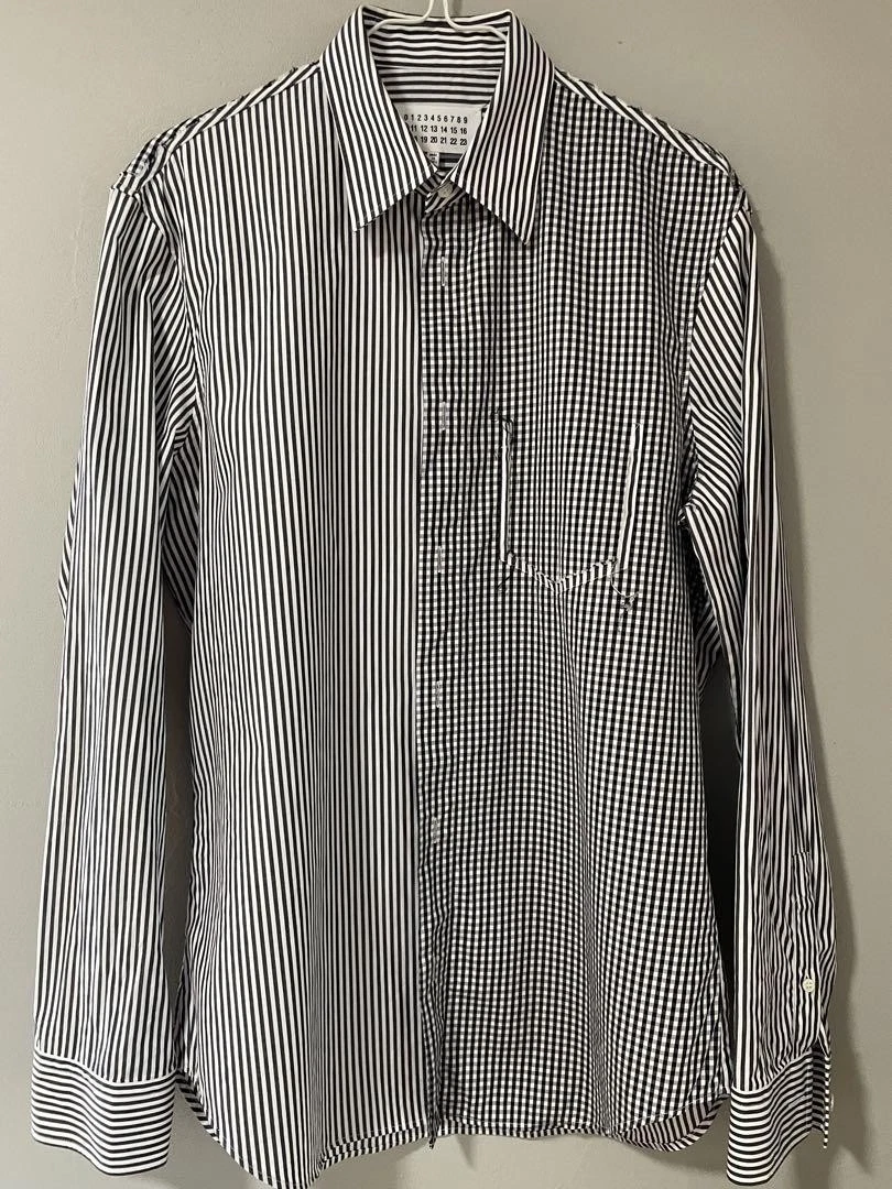 Maison Margiela Vestito Camicia Tela Bianco x Nero Uomo Taglia 40