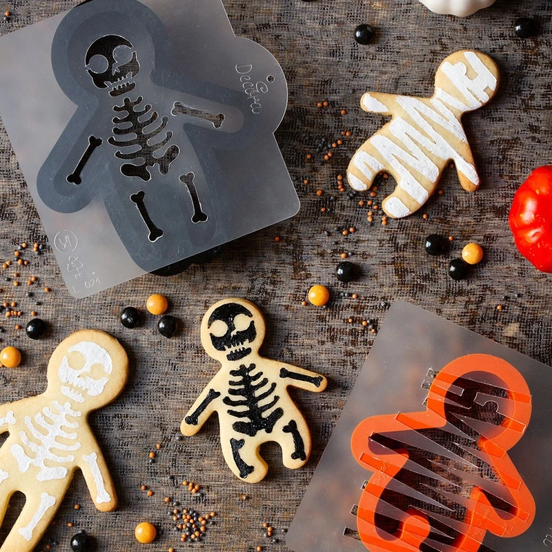 Stampo per Biscotti Formina Tagliapasta HALLOWEEN Stampino e Stencil SCHELETRO, fotografia 7 di 11