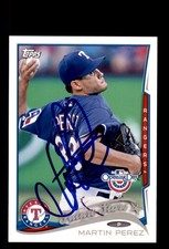 Signed Baseball Card Auto Martin Perez 2014 Topps Opening Day #15 Texas Rangers
