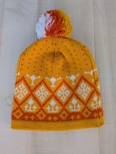 Vintage Wigwam Winter Pom Pom Hat Cap Beanie Wintuk Acrylic Ski USA Orange