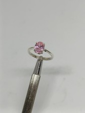 Pink Sapphire Silver Ring 925 Sterling Silver Ring Lab Created Sapphire Women