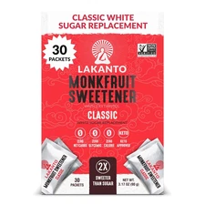 Classic Monk Fruit Sweetener with Erythritol Sweetener Packets - White Sugar Rep