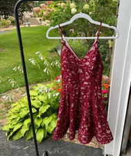 My Michelle Juniors Homecoming Fit  Flare Red Burgundy Lace Dress Size 3