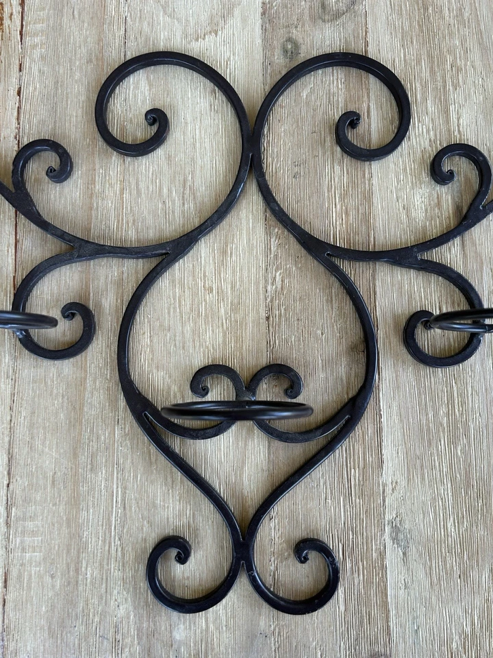 Aplique de pared de hierro forjado 5 candelabros votivos (insertos de vidrio no incluidos) Foto 2 de 4