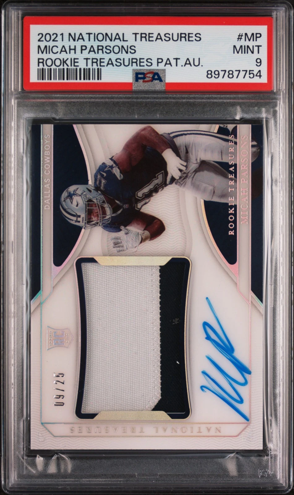 Micah Parsons Panini National Treasures Rookie Treasures Patch Autographs #MP Base