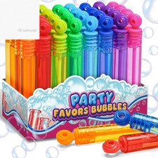 32 Pack Mini Neon Bubble Wands, Goodie Bag Stuffers for Kids Party Favor