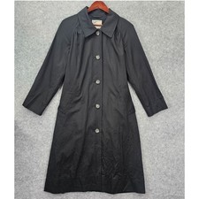 Everlane Trench Coat Womens XS Black Belted Longline Drape Academia Travel Work