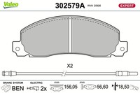 Valeo 302579A Bremsbelagsatz, Scheibenbremse Vorne FüR Opel Renault