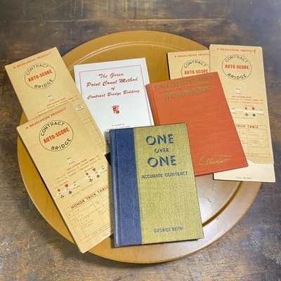 VTG Contract Bridge Lot Books Culbertson, Reith, Goren Sliding Score Tally Cards