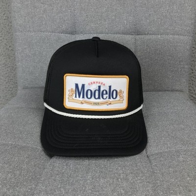 Modelo Hat Cap Trucker Snap Back One Size Black Rope Patch Mens Beer Baseball