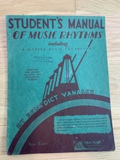Manual del estudiante de ritmos musicales libro de instrucciones Benedict Vanasek 1938 1ª edición.