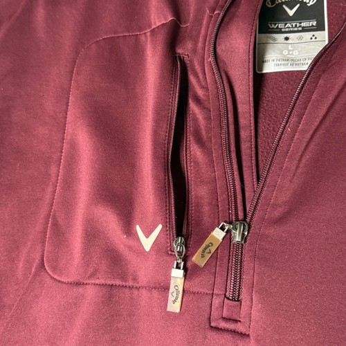Callaway Weather Series Golf Pullover Burgundy 1/4 Zip Men's Large L Read Desc. - Picture 6 of 9