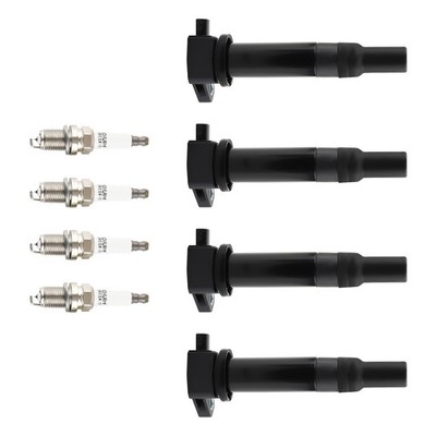 4pcs Ignition Coils & 4pcs Spark Plugs for Dodge Attitude Hyundai Accent Kia Rio