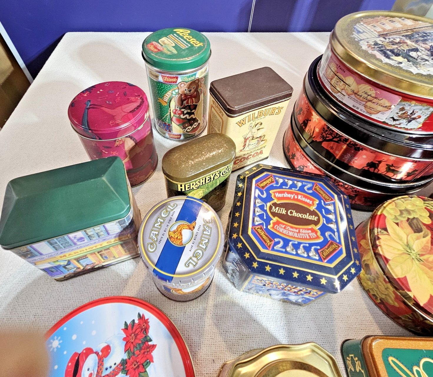 Vintage Cookie, Candy & Liquor Tins Lot 45 Pieces