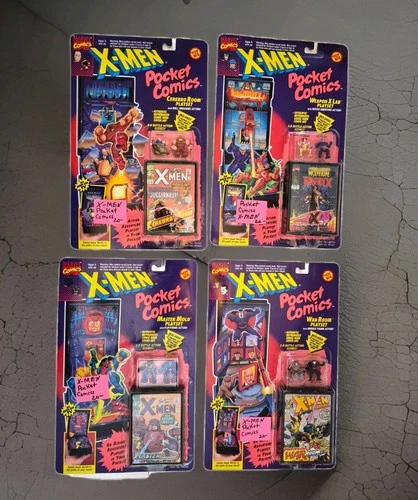 Vintage 1994 Toy Biz Marvel X-Men Pocket Comics Series 1 Playsets Lot Sealed Set