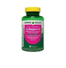 Spring Valley Highly Absorbable Collagen + C Tablets  2,500 mg 90 Count