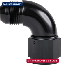 90 Degree 8AN Male to 8AN Female Swivel Full Flow Fitting Adapter Coupler Alumin
