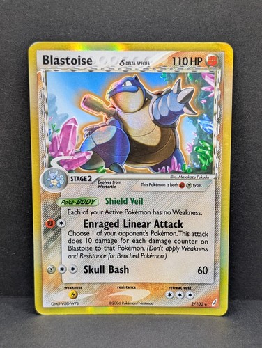 Blastoise Delta Species 2/100 EX Crystal Guardians Holo Rare Pokemon TCG MP+