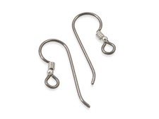 10 Gray Niobium Ear Wires - Bead Coil Accents - Hypoallergenic Earring Hooks