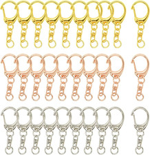 30 Pcs 3 Colors Lobster Claw Clasps Swivel Keychain Clip Keychain Clasp, Lobster