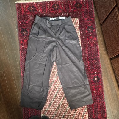 TOPMAN Men's Pleated Black Cotton Dress Pants Button Zip Solid Size 32