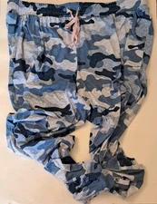 Jane And Bleecke Womens Camouflage  Pajama Pants Blue XL Excellent Condition Fun
