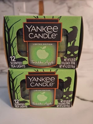 Yankee Candle Forbidden Apple Tea Light Candles 2 Boxes Apple Halloween New 20 - Image 1 of 4