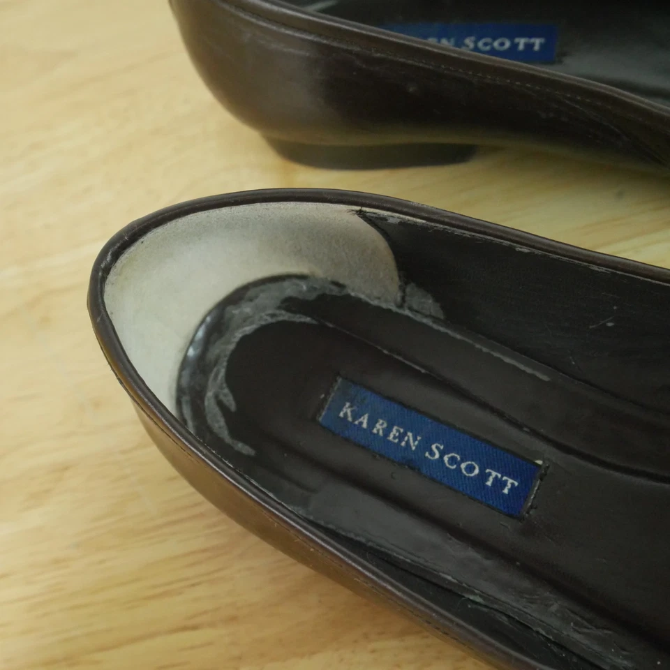 Винтажные 8 тканых кожаных лоферов с кисточками опрятные без шнуровки на плоской подошве Heritage коричневые 90-е - Изображение 2 из 4