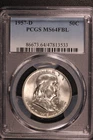 1957 D | FRANKLIN SILVER HALF DOLLAR | PCGS MS 64 FBL | LOT A-3