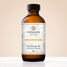 Vitality Extracts COCONUT Pure Carrier Oil ALL NATURAL EXTRACT - 4oz - SEALED