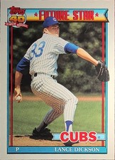 1991 O-Pee-Chee Lance Dickson #114 Future Star Rookie Card Chicago Cubs OPC. rookie card picture