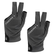 2 Pcs 3 Finger Pool Glove Left Hand, Billiard Gloves, Gray