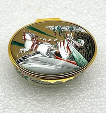HALCYON DAYS SMITHSONIAN ENAMEL  CHRISTMAS TRINKET BOX 1999