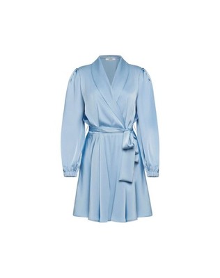 SILENCE LIMITED Women's AB4238 SKY Lunar Short Satin Wallet Dress
