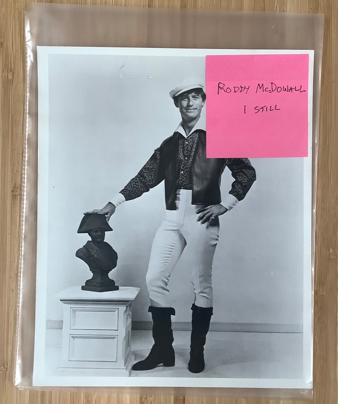 1 Roddy McDowell original movie / TV / publicity still portrait with statue