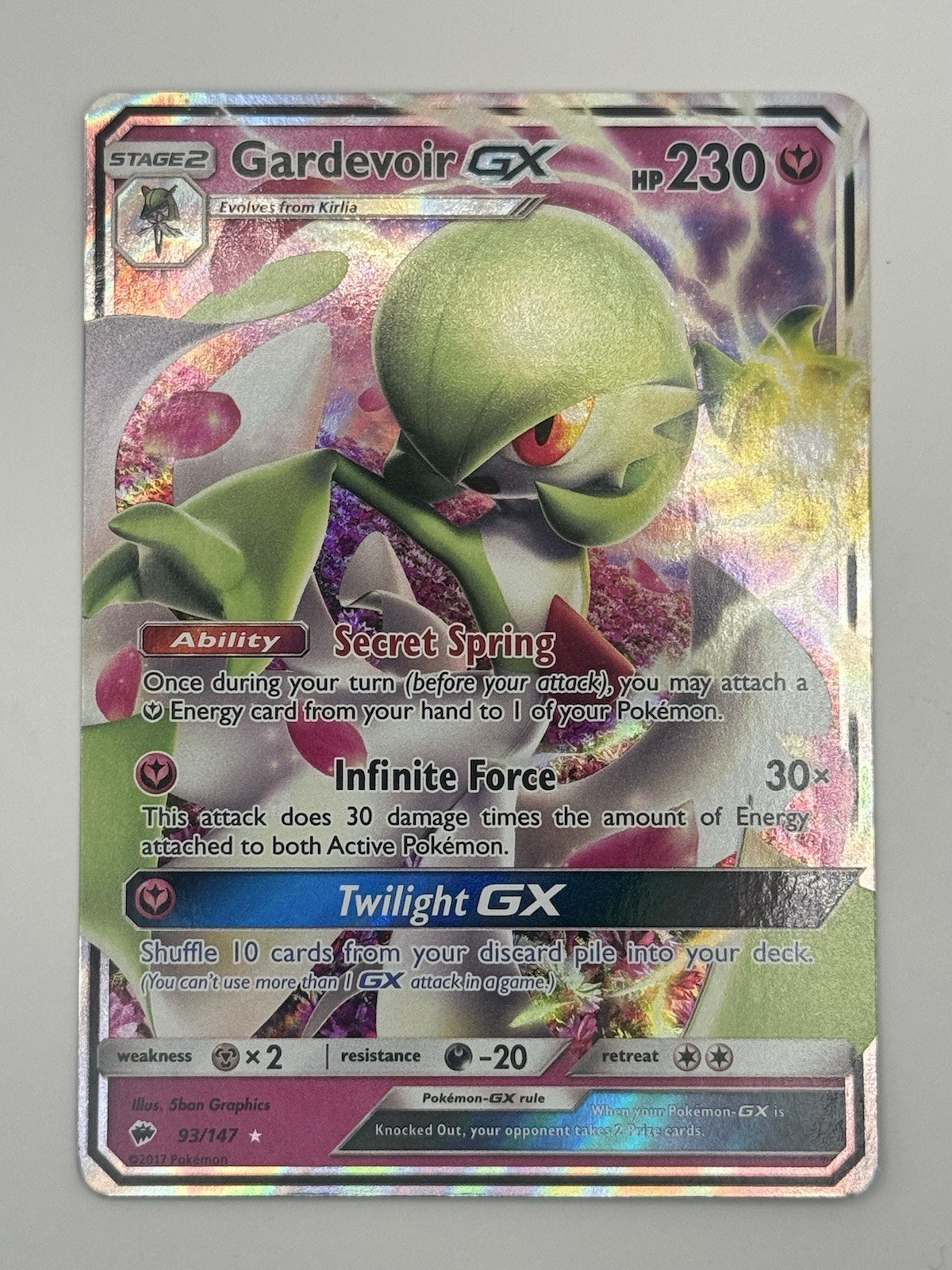Gardevoir GX 93/147 Burning Shadows Holo Rare Pokemon Card NM