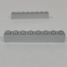 2X LEGO 1X8 Metallic Silver Building Brick Basic Agents 8634 Parts Lot 3008