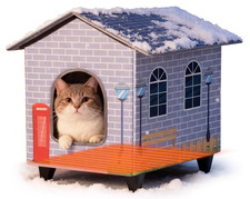 HEATED CAT HOUSE OUTDOOR INDOOR WATERPROOF SHELTER WITH BED, SAFE FERAL CATS