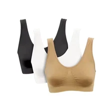 Genie Bra BNW4XL 3 Variety Pack 4XL Padded Support Seamless Wireless New