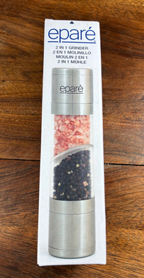 Epare Dual Salt & Pepper Grinder - Manual 2 in 1 - New In Opened Box