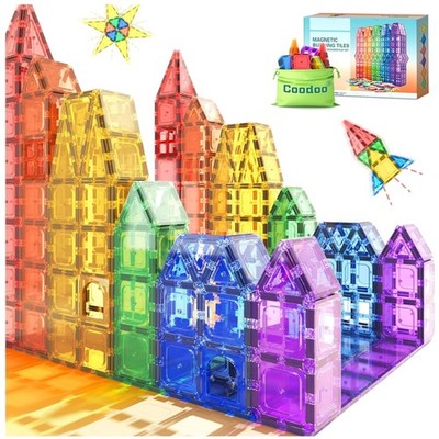 STEM Learning Magnetic Tiles Set for Kids - 40 Pieces