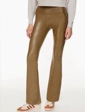 Aritzia Wilfred Free Daria Flare Pant Vegan Leather Size XL Brown Cognac - NWT