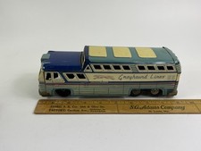 Vintage Made in Japan Greyhound Lined Reserved Bus Tin Toy Litho Friction 1960s